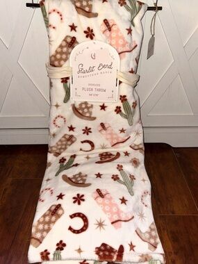 Cactus Cowgirl Plush Throw Blanket